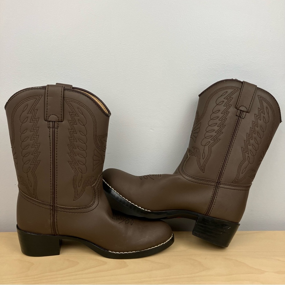 Durango Kids Size 3.0 D Distress Brown Western Cowboy Boots Pull On - Picture 7 of 13